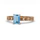 1 - Niah Classic 7x5 mm Emerald Shape Blue Topaz Solitaire Engagement Ring 