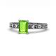 1 - Niah Classic 7x5 mm Emerald Shape Peridot Solitaire Engagement Ring 
