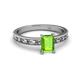 2 - Niah Classic 7x5 mm Emerald Shape Peridot Solitaire Engagement Ring 