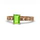1 - Niah Classic 7x5 mm Emerald Shape Peridot Solitaire Engagement Ring 