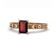 1 - Niah Classic 7x5 mm Emerald Shape Red Garnet Solitaire Engagement Ring 