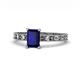 1 - Niah Classic 7x5 mm Emerald Shape Blue Sapphire Solitaire Engagement Ring 