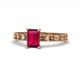 1 - Niah Classic 7x5 mm Emerald Shape Ruby Solitaire Engagement Ring 