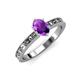 3 - Niah Classic 7x5 mm Oval Shape Amethyst Solitaire Engagement Ring 