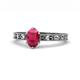 1 - Niah Classic 7x5 mm Oval Shape Ruby Solitaire Engagement Ring 