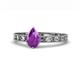 1 - Niah Classic 7x5 mm Pear Shape Amethyst Solitaire Engagement Ring 