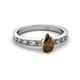 2 - Niah Classic 7x5 mm Pear Shape Smoky Quartz Solitaire Engagement Ring 
