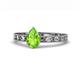 1 - Niah Classic 7x5 mm Pear Shape Peridot Solitaire Engagement Ring 