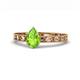 1 - Niah Classic 7x5 mm Pear Shape Peridot Solitaire Engagement Ring 