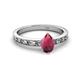 2 - Niah Classic 7x5 mm Pear Shape Rhodolite Garnet Solitaire Engagement Ring 