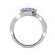 4 - Eleni Tanzanite with Side Diamonds Bypass Ring 