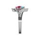 5 - Eleni Blue Topaz and Rhodolite Garnet with Side Diamonds Bypass Ring 