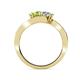 4 - Eleni Peridot and Diamond with Side Diamonds Bypass Ring 