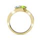 4 - Eleni Aquamarine and Peridot with Side Diamonds Bypass Ring 