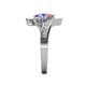 5 - Eleni Pink Tourmaline and Tanzanite with Side Diamonds Bypass Ring 