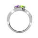 4 - Eleni Amethyst and Peridot with Side Diamonds Bypass Ring 