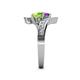 5 - Eleni Amethyst and Peridot with Side Diamonds Bypass Ring 