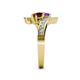 5 - Eleni Amethyst and Red Garnet with Side Diamonds Bypass Ring 