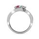 4 - Eleni Rhodolite Garnet and Diamond with Side Diamonds Bypass Ring 