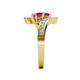 5 - Eleni Rhodolite Garnet with Side Diamonds Bypass Ring 