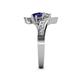5 - Eleni Diamond and Blue Sapphire with Side Diamonds Bypass Ring 