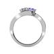 4 - Eleni Diamond and Tanzanite with Side Diamonds Bypass Ring 