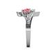 5 - Eleni White Sapphire and Pink Tourmaline with Side Diamonds Bypass Ring 