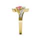 5 - Eleni White Sapphire and Pink Tourmaline with Side Diamonds Bypass Ring 
