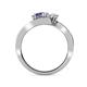 4 - Eleni Iolite and White Sapphire with Side Diamonds Bypass Ring 