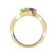 4 - Eleni Peridot and Iolite with Side Diamonds Bypass Ring 
