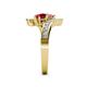 5 - Eleni Pink Tourmaline and Ruby with Side Diamonds Bypass Ring 