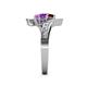 5 - Eleni Red Garnet and Amethyst with Side Diamonds Bypass Ring 