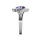 5 - Eleni Red Garnet and Tanzanite with Side Diamonds Bypass Ring 