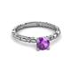 3 - Viona Signature Amethyst Solitaire Engagement Ring 