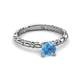 3 - Viona Signature Blue Topaz Solitaire Engagement Ring 