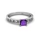 2 - Niah Classic 5.50 mm Princess Cut Amethyst Solitaire Engagement Ring 