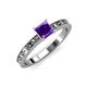 3 - Niah Classic 5.50 mm Princess Cut Amethyst Solitaire Engagement Ring 