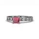 1 - Niah Classic 5.50 mm Princess Cut Rhodolite Garnet Solitaire Engagement Ring 