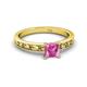 2 - Niah Classic 5.50 mm Princess Cut Created Pink Sapphire Solitaire Engagement Ring 