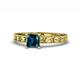 1 - Niah Classic 5.50 mm Princess Cut Blue Diamond Solitaire Engagement Ring 