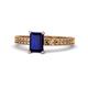 1 - Janina Classic Emerald Cut Blue Sapphire Solitaire Engagement Ring 