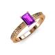 3 - Janina Classic Emerald Cut Amethyst Solitaire Engagement Ring 