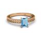 2 - Janina Classic Emerald Cut Blue Topaz Solitaire Engagement Ring 