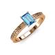 3 - Janina Classic Emerald Cut Blue Topaz Solitaire Engagement Ring 