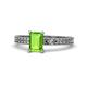 1 - Janina Classic Emerald Cut Peridot Solitaire Engagement Ring 
