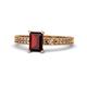 1 - Janina Classic Emerald Cut Red Garnet Solitaire Engagement Ring 