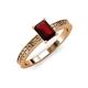 3 - Janina Classic Emerald Cut Red Garnet Solitaire Engagement Ring 