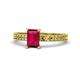 1 - Janina Classic Emerald Cut Ruby Solitaire Engagement Ring 