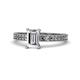 1 - Janina Classic Emerald Cut Diamond Solitaire Engagement Ring 