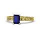 1 - Janina Classic Emerald Cut Blue Sapphire Solitaire Engagement Ring 